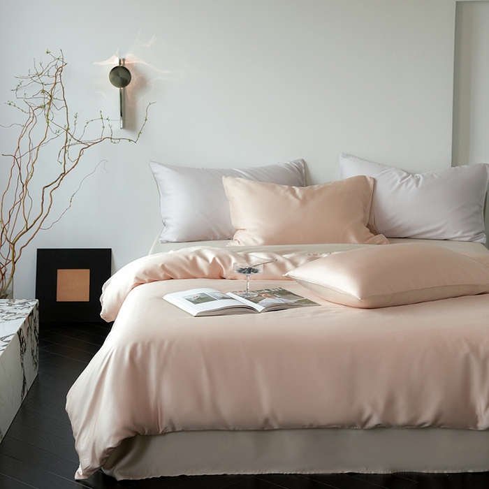 91家纺网 家纺一手货源 找家纺 简纯主义 2025新款60s兰精天丝纯色四件套 梦露