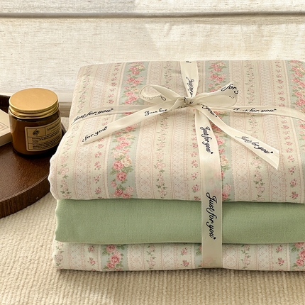 91家纺网 家纺一手货源 找家纺 （总）麦伦家居 2025新款全棉有氧双层纱简约款系列四件套