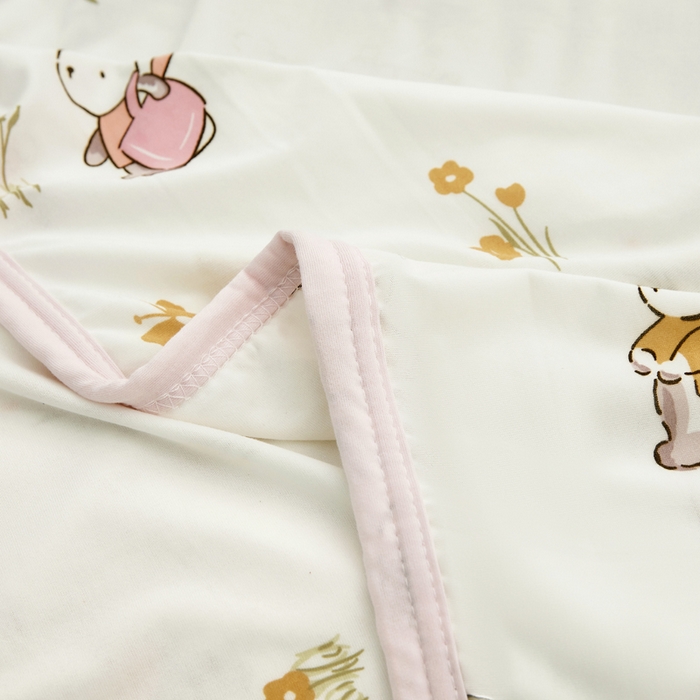 91家纺网 家纺一手货源 找家纺 丝涟家居 2025新款婴儿裸睡级凉感针织毯幼儿园夏被儿童夏被毯子 田园兔