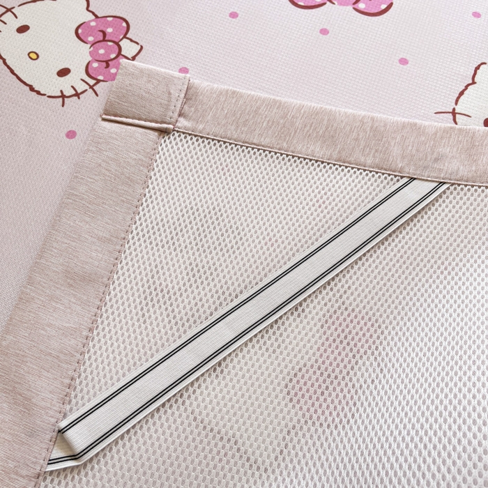 91家纺网 家纺一手货源 找家纺 博雅 2025新款三丽欧A类小版数码印花1200D冰丝凉席凉席席子 粉色蝴蝶结KT