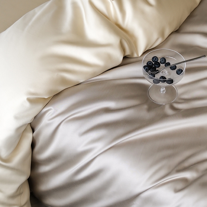 91家纺网 家纺一手货源 找家纺 简纯主义 2025新款60s兰精天丝纯色四件套 浅咖