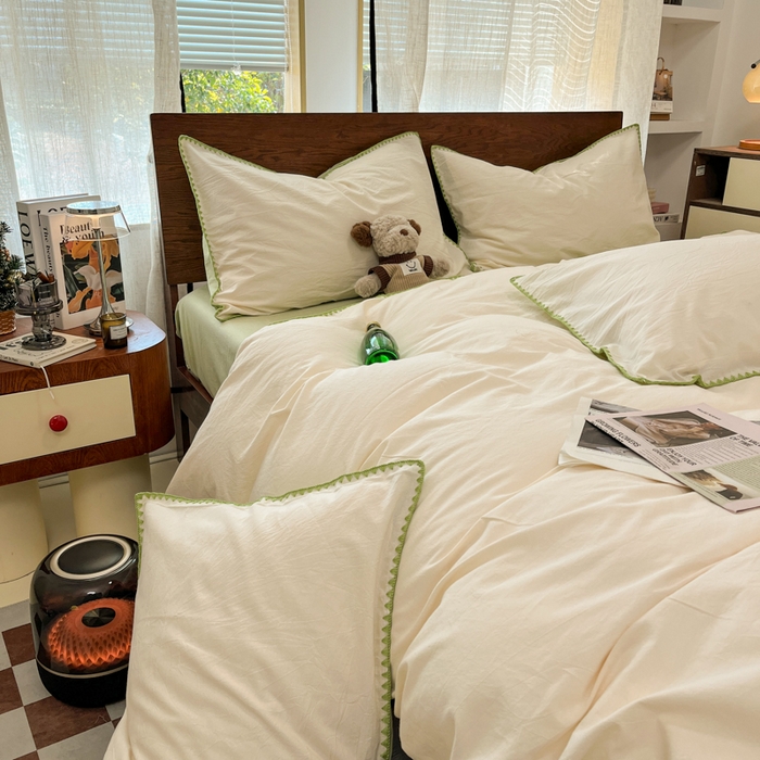 91家纺网 家纺一手货源 找家纺 （总）慕尚家纺 2025新款全棉纯棉三角针色织四件套