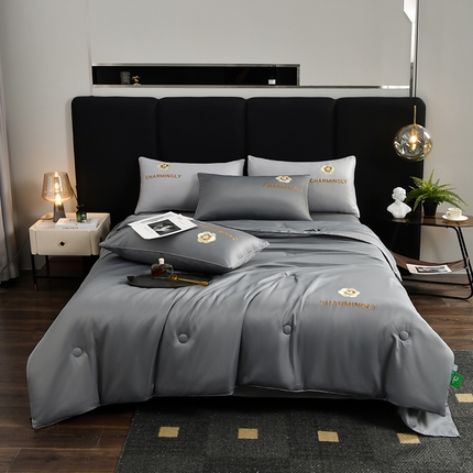 91家纺网 家纺一手货源 找家纺 （总）优尚家纺 2026新款水洗天丝刺绣夏被夏被四件套