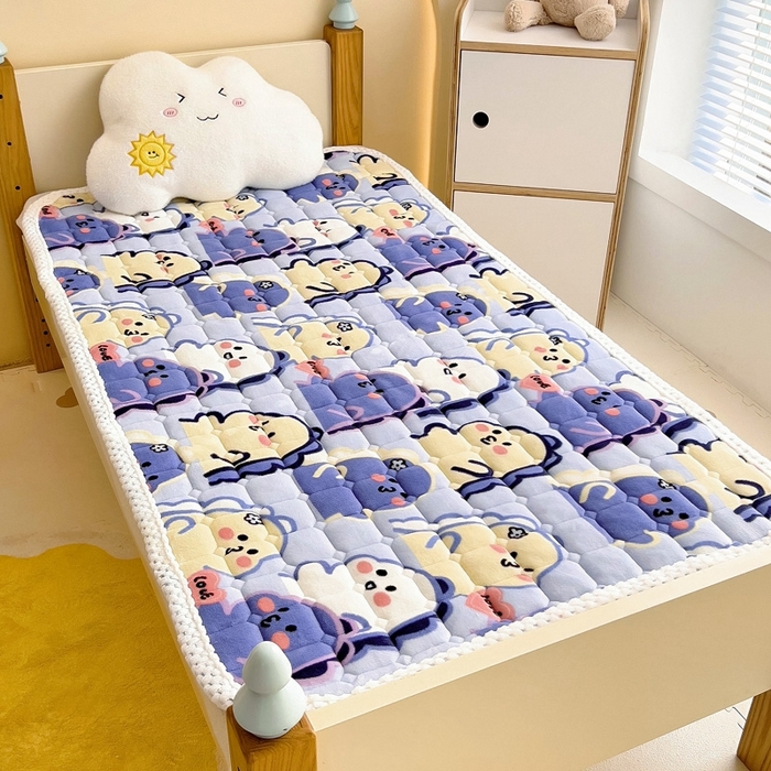 91家纺网 家纺一手货源 找家纺 梵赫家纺2024新款牛奶绒床护垫床垫幼儿园床垫儿童床垫可水洗 薄垫-啵啵恐龙