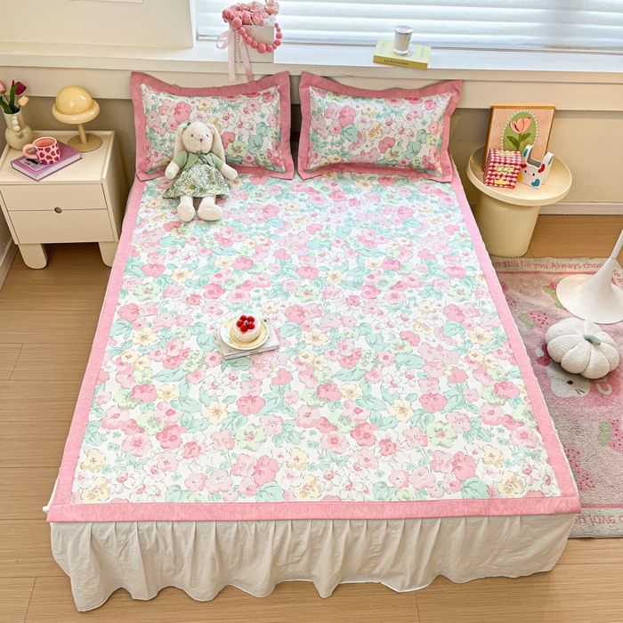 91家纺网 家纺一手货源 找家纺 迪乐妮 2025新款印花真冰藤冰凉席 繁花