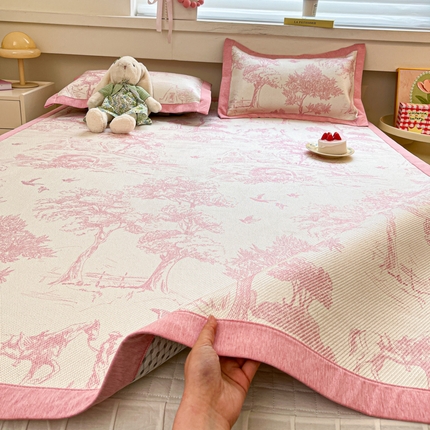 91家纺网 家纺一手货源 找家纺 （总）迪乐妮 2025新款印花真冰藤冰凉席