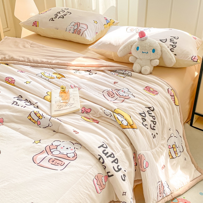 91家纺网 家纺一手货源 找家纺 2025梦初语新款水洗棉印花棉花被 欢乐派对