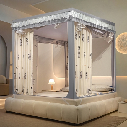 91家纺网 家纺一手货源 找家纺 （总）冉美家纺  2025新款U型遮光方顶坐床蚊帐