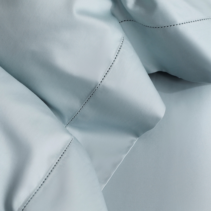 91家纺网 家纺一手货源 找家纺 佳汐蓝 2025新款奢简高支棉柔雾奢缎长绒棉四件套券后不低于628/648元 晴空蓝