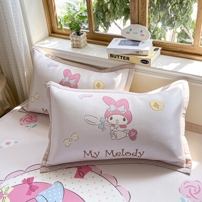 91家纺网 家纺一手货源 找家纺 博雅 2025新款三丽欧A类大版数码印花1200D冰丝凉席凉席席子 魔法美乐蒂