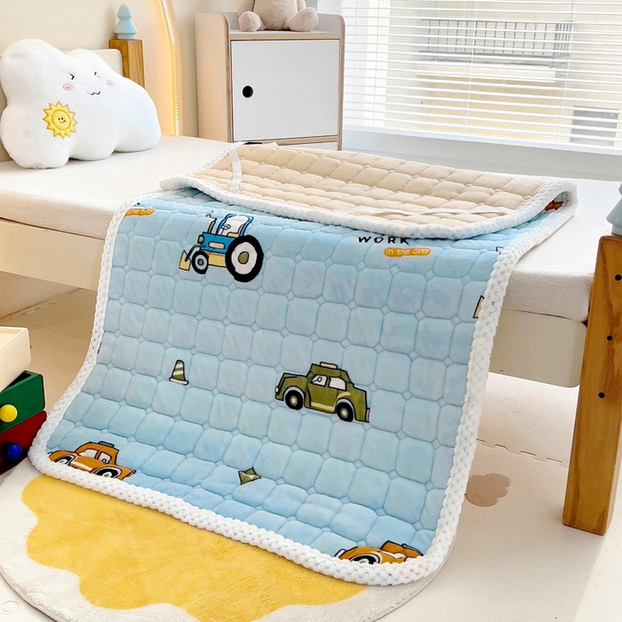 91家纺网 家纺一手货源 找家纺 梵赫家纺2024新款牛奶绒床护垫床垫幼儿园床垫儿童床垫可水洗 垫套-工程车队