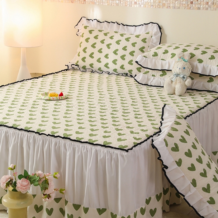 91家纺网 家纺一手货源 找家纺 金盛皇朝 2025新款加厚亲肤床裙夹棉单件三件套四件套心许