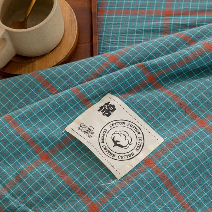 91家纺网 家纺一手货源 找家纺 鑫棉坊 2025新款全棉色织水洗棉A类棉花夏被可机洗空调被四件套床单枕套 百香果