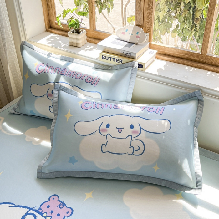 91家纺网 家纺一手货源 找家纺 博雅 2025新款三丽欧A类大版数码印花1200D冰丝凉席凉席席子 云朵玉桂狗