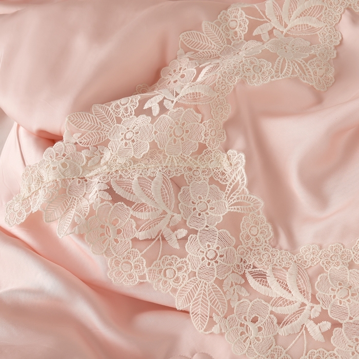 91家纺网 家纺一手货源 找家纺 朴罗 （ 原岚图）  2025新款轻奢法式天丝夏凉被 （含蚕丝） 粉色