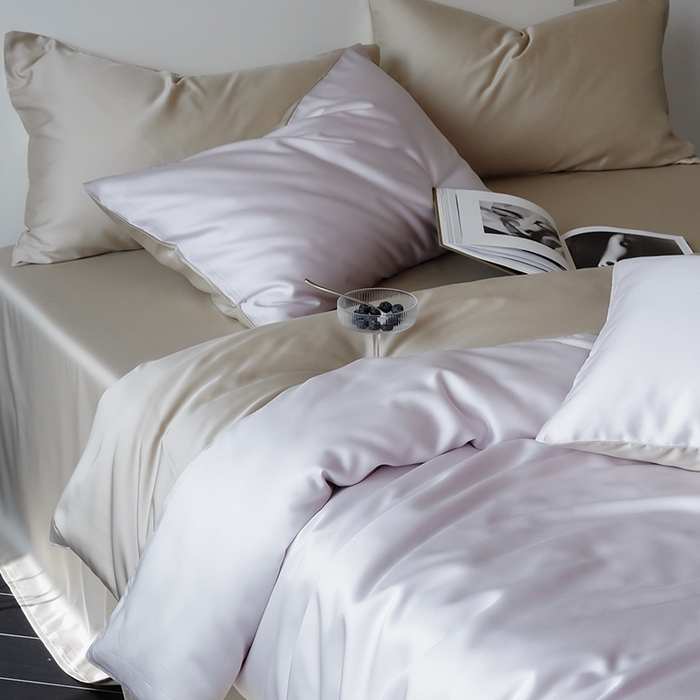 91家纺网 家纺一手货源 找家纺 简纯主义 2025新款60s兰精天丝纯色四件套 紫乐