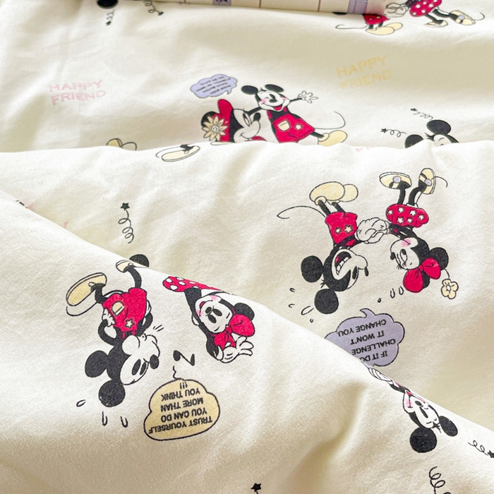 91家纺网 家纺一手货源 找家纺 富艺隆 2025新款水洗棉双层纱夏被 听音乐的米奇