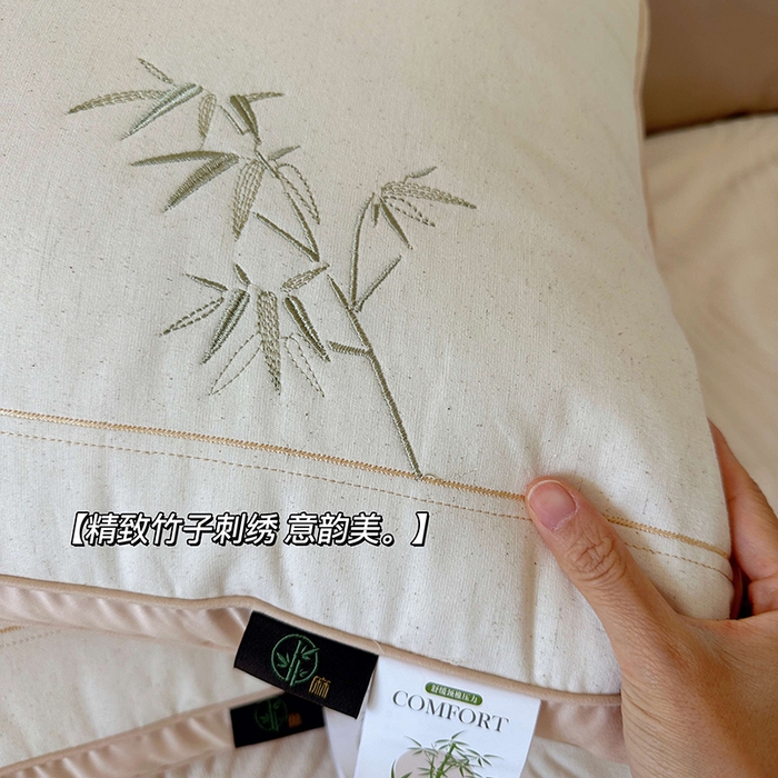 91家纺网 家纺一手货源 找家纺 （总）昕科 2025新款国风棉麻舒适枕60支全棉贡缎亚麻枕芯