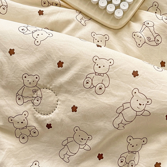 91家纺网 家纺一手货源 找家纺 富艺隆 2025新款水洗棉双层纱夏被 小熊院长