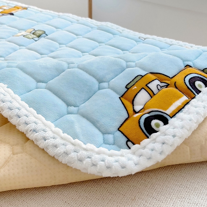 91家纺网 家纺一手货源 找家纺 梵赫家纺2024新款牛奶绒床护垫床垫幼儿园床垫儿童床垫可水洗 垫套-工程车队