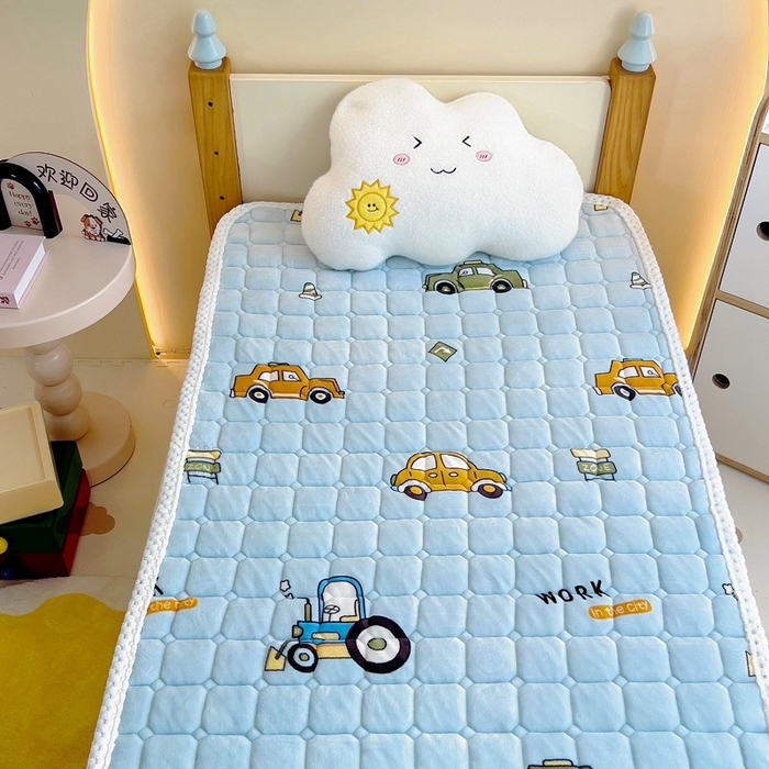91家纺网 家纺一手货源 找家纺 梵赫家纺2024新款牛奶绒床护垫床垫幼儿园床垫儿童床垫可水洗 薄垫-工程车队