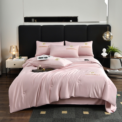 91家纺网 家纺一手货源 找家纺 （总）优尚家纺 2026新款水洗天丝刺绣夏被夏被四件套