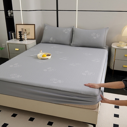席之家 2025新款3D冰感床笠款豆豆席 床笠-茶花之恋-灰