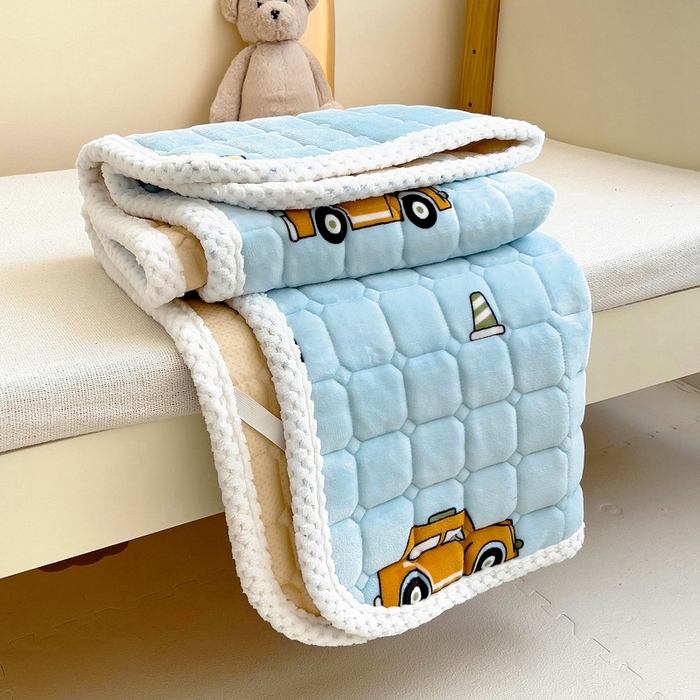 91家纺网 家纺一手货源 找家纺 梵赫家纺2024新款牛奶绒床护垫床垫幼儿园床垫儿童床垫可水洗 薄垫-工程车队