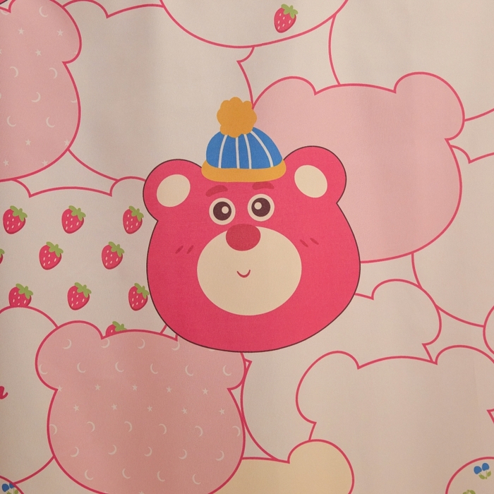 91家纺网 家纺一手货源 找家纺 冉美家纺  2025新款U型遮光方顶坐床蚊帐 粉色小熊