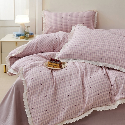 91家纺网 家纺一手货源 找家纺 （总）黛馨 2025新款全棉纯棉镂空蕾丝边四件套