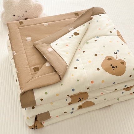 寻米 2025新款13070全棉纯棉印花夏被夏凉被空调被 小熊软糖