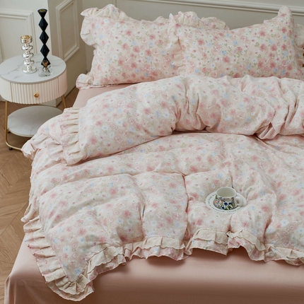 91家纺网 家纺一手货源 找家纺 （总）2025新款全棉纯棉A类双层纱双层蕾丝花边四件套,白茶,白芽,百福,百福紫,北秋北,杜桑,花园小兔,焦糖拿铁,洛可可,梦花谷,奶酪狗,三色堇,甜心可可,晚香玉