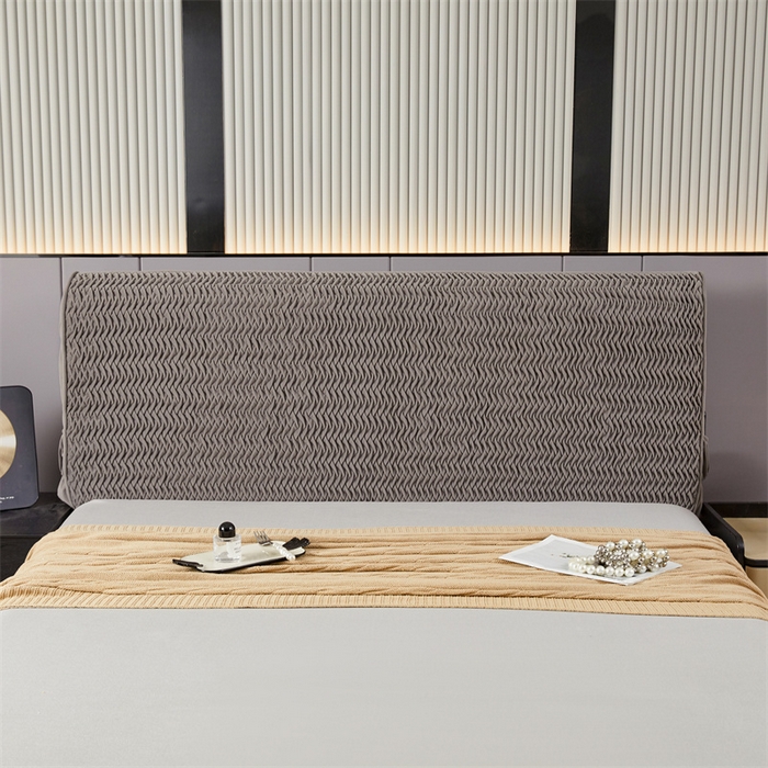 91家纺网 家纺一手货源 找家纺 情恒家纺 2025新款德芙绒工艺款全包床头罩 星空咖