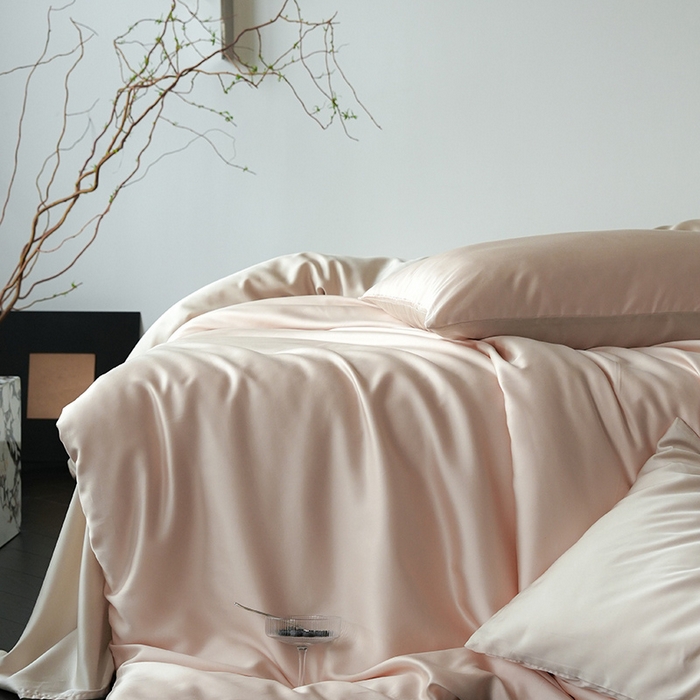 91家纺网 家纺一手货源 找家纺 简纯主义 2025新款60s兰精天丝纯色四件套 梦露