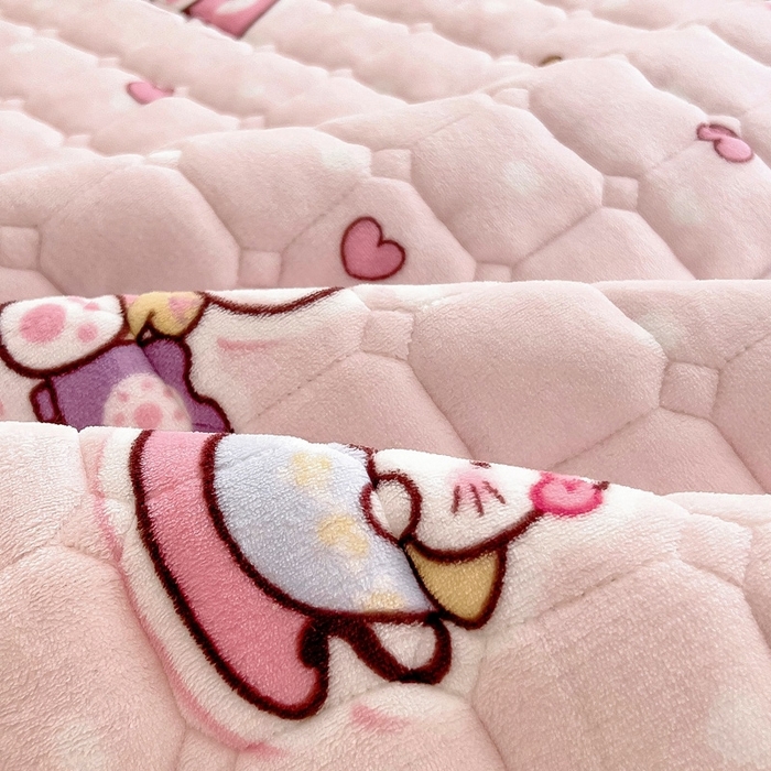 91家纺网 家纺一手货源 找家纺 梵赫家纺2024新款牛奶绒床护垫床垫幼儿园床垫儿童床垫可水洗 薄垫-Kitty猫咪