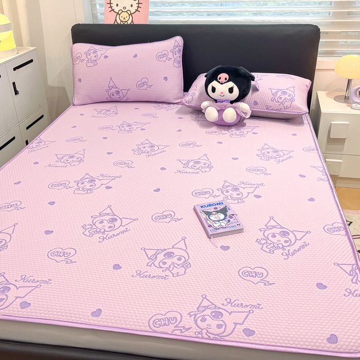 91家纺网 家纺一手货源 找家纺 （总）八零年代 2025新款三丽鸥正版授权A类提花冰豆豆凉席平铺款床笠款系列