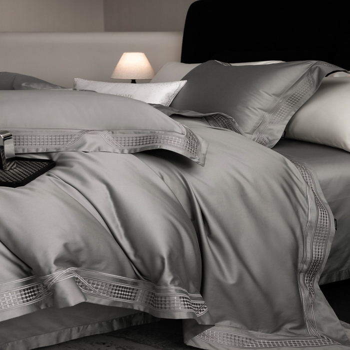 91家纺网 家纺一手货源 找家纺 馨蕊家居 2025春夏新品100s高奢典藏简约全棉系列 棉凯伦-高级灰