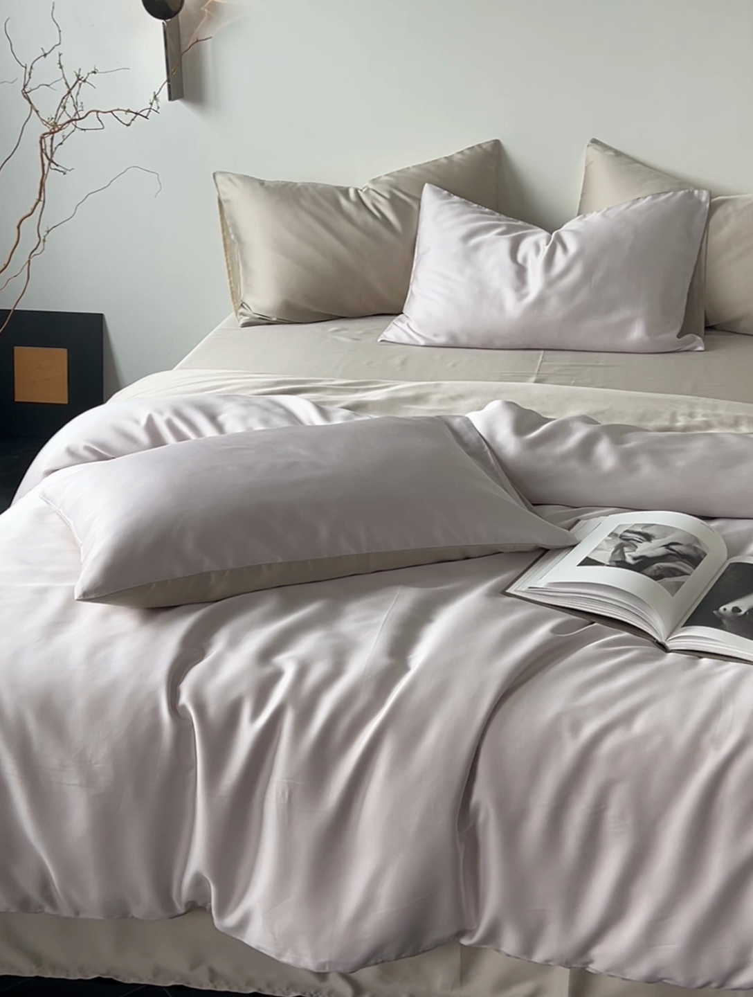 91家纺网 家纺一手货源 找家纺 简纯主义 2025新款60s兰精天丝纯色四件套 紫乐