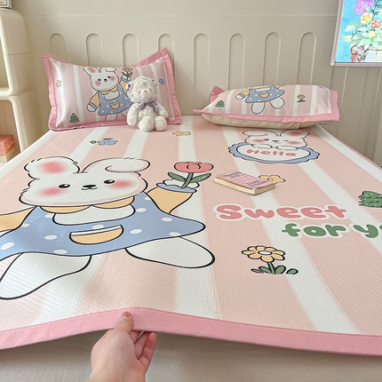 摩妮卡 2025新款A类大版碳光冰丝席 三件套 梦想兔