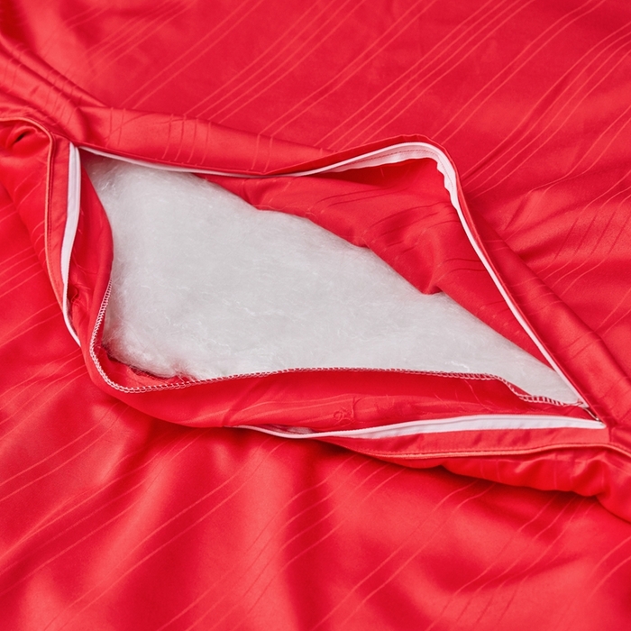 91家纺网 家纺一手货源 找家纺 金同成家纺 2025新款缎条蚕丝被春秋被子母被冬被子被芯 中国红