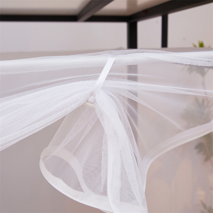 91家纺网 家纺一手货源 找家纺 冉美家纺  2025新款纯白色学生蚊帐拉链款 纯白