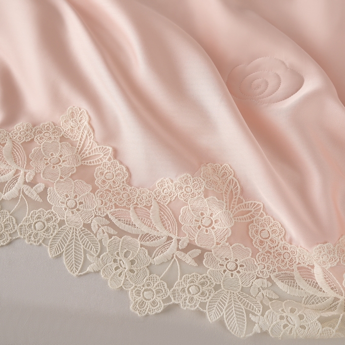 91家纺网 家纺一手货源 找家纺 朴罗 （ 原岚图）  2025新款轻奢法式天丝夏凉被 （含蚕丝） 粉色