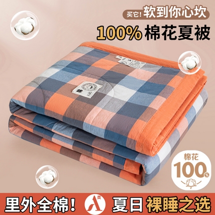 鑫棉坊 2025新款全棉色织水洗棉A类棉花夏被可机洗空调被四件套床单枕套 星空