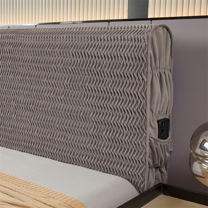 91家纺网 家纺一手货源 找家纺 （总）情恒家纺 2025新款德芙绒工艺款全包床头罩