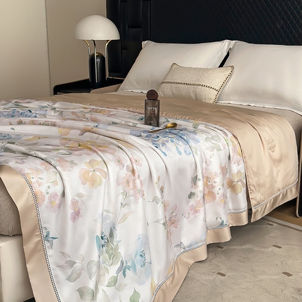 91家纺网 家纺一手货源 找家纺 八方汇（一户被芯生活馆） 2025春夏新品华尔兹LF奥地利60s兰精天丝蚕丝抗菌夏被夏凉被空调被子丝滑凉爽 迷蝶梦