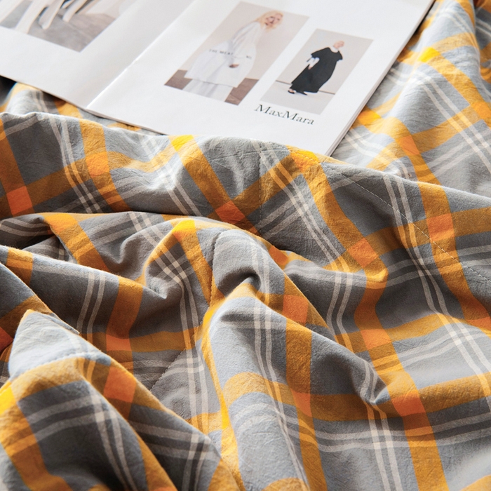 91家纺网 家纺一手货源 找家纺 鑫棉坊 2025新款全棉色织水洗棉A类棉花夏被可机洗空调被四件套床单枕套 博雅