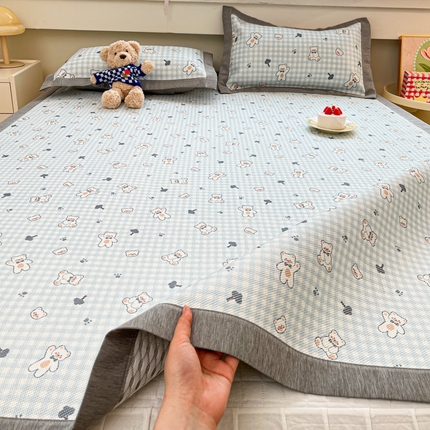 91家纺网 家纺一手货源 找家纺 迪乐妮 2025新款印花真冰藤冰凉席 baby熊