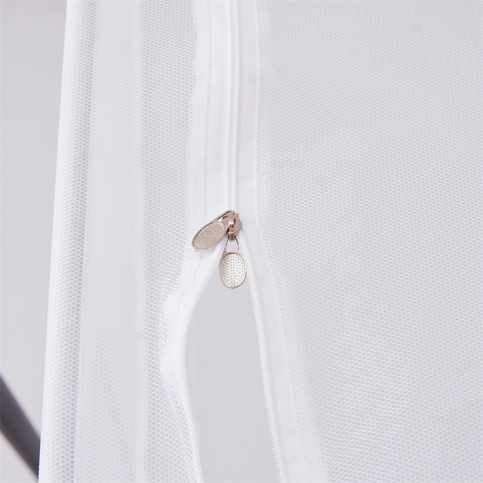 91家纺网 家纺一手货源 找家纺 （总）冉美家纺  2025新款纯白色学生蚊帐拉链款