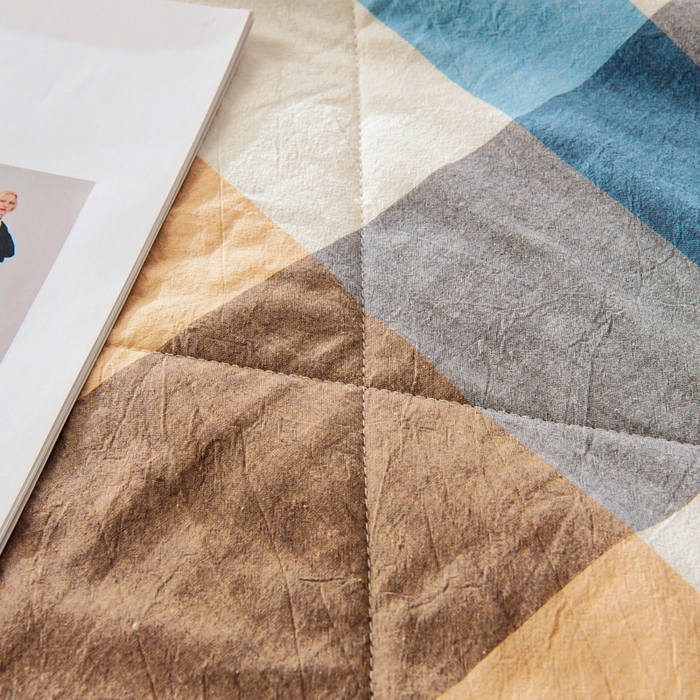 91家纺网 家纺一手货源 找家纺 鑫棉坊 2025新款全棉色织水洗棉A类棉花夏被可机洗空调被四件套床单枕套 布丁