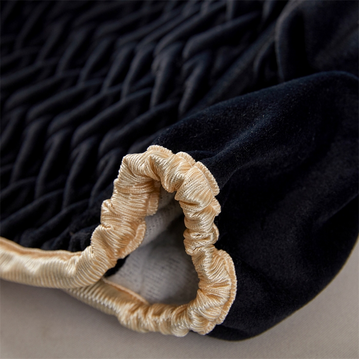 91家纺网 家纺一手货源 找家纺 情恒家纺 2025新款德芙绒工艺款全包床头罩 极简黑